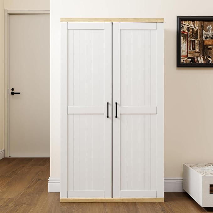 Wooden 55" Tall Broom Closet Storage Cabinet - Image 7