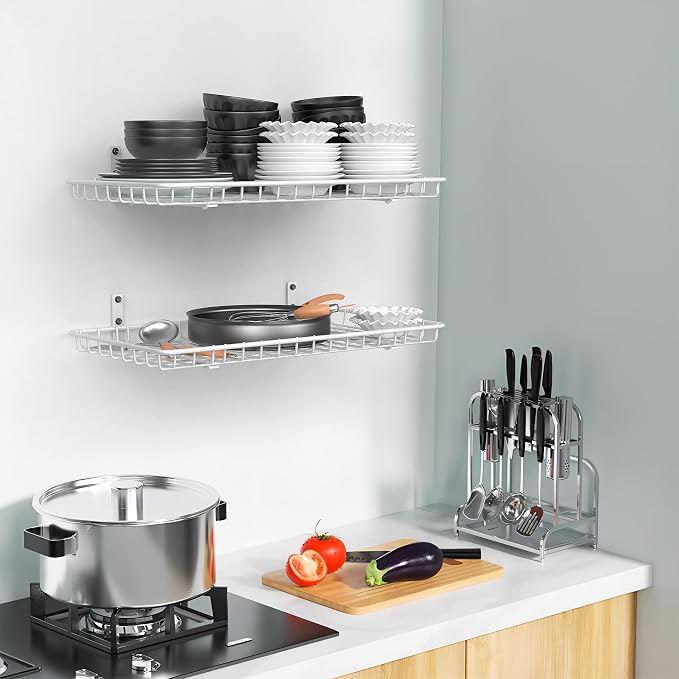 WALMANN 12x24 inch Wall Shelf, Wall-Mounted Storage Shelf - Image 8