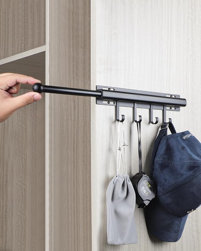 BaiNong Valet Rod for Closets Pull Out 12" Black - Image 9