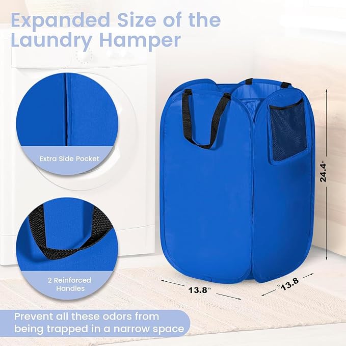 HOUSE AGAIN Upgraded Polyester Pop Up Laundry Hamper, Collapsible Laundry - Image 7