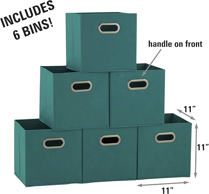 Household Essentials Fabric Storage Cubes 6 Pack – 11x11x11 Foldable Non-Woven - Image 4