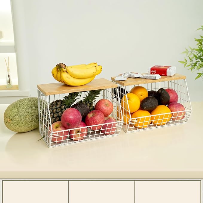 Mefirt Fruit Basket, 2-Tier Fruit Bowl - Image 9