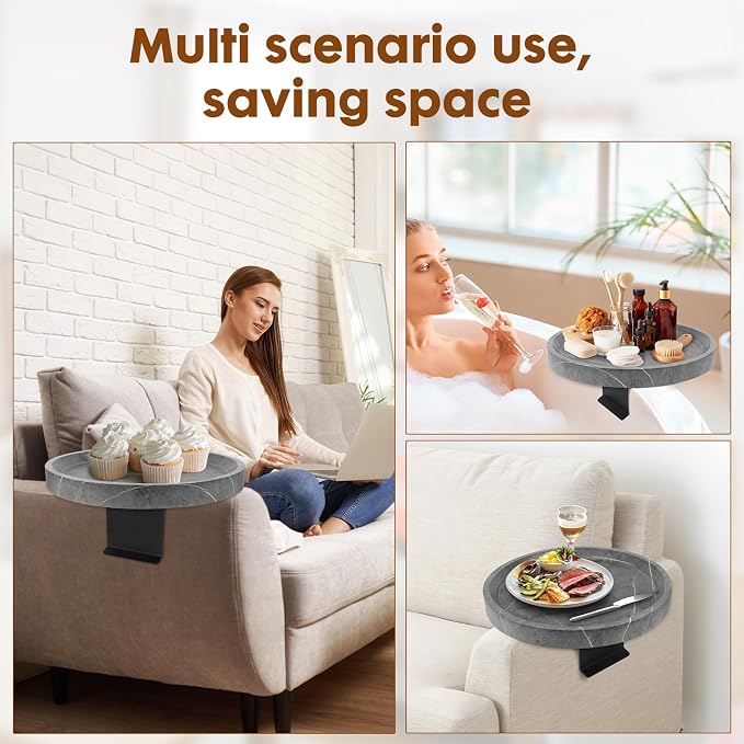 Couch Tray, Adjustable Couch Tray and Detachable Wooden Couch armrest Trays - Image 6