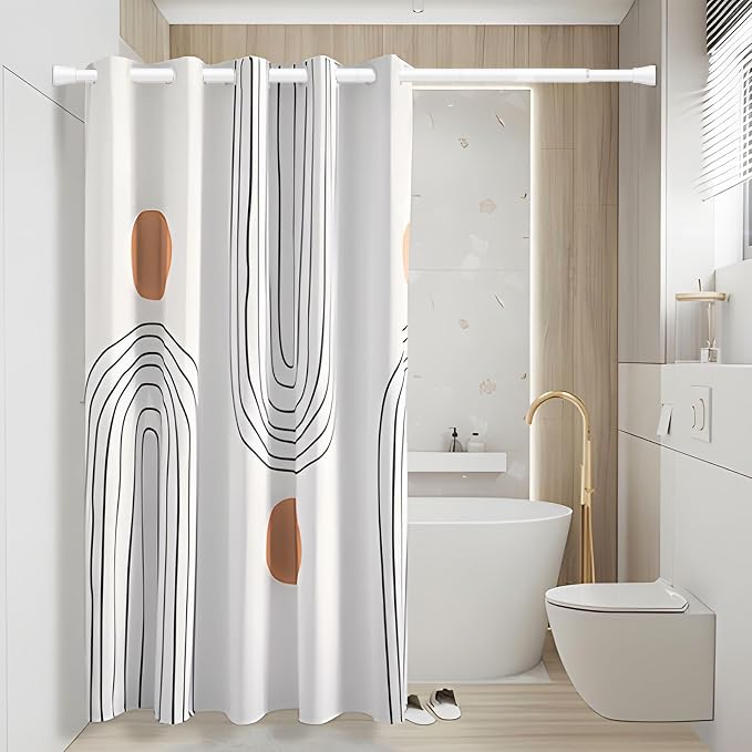 2Pack Shower Curtain Rod 45 to 77 Inches White Shower Rod Tension Curtain Rod - Image 6