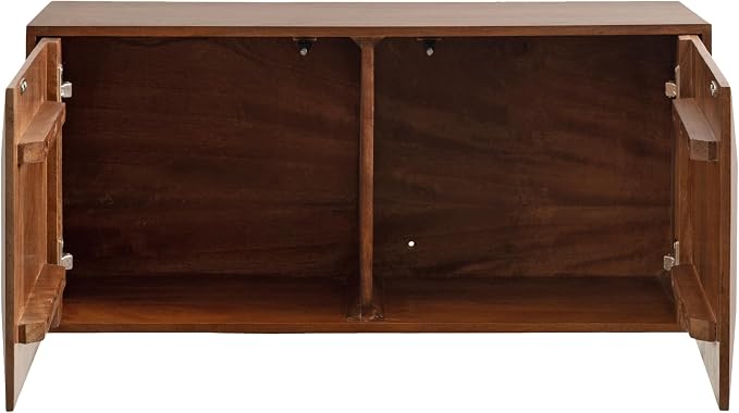 Kate and Laurel Ranier Modern Wooden Two-Door Wall Cabinet, Walnut Brown - Image 9