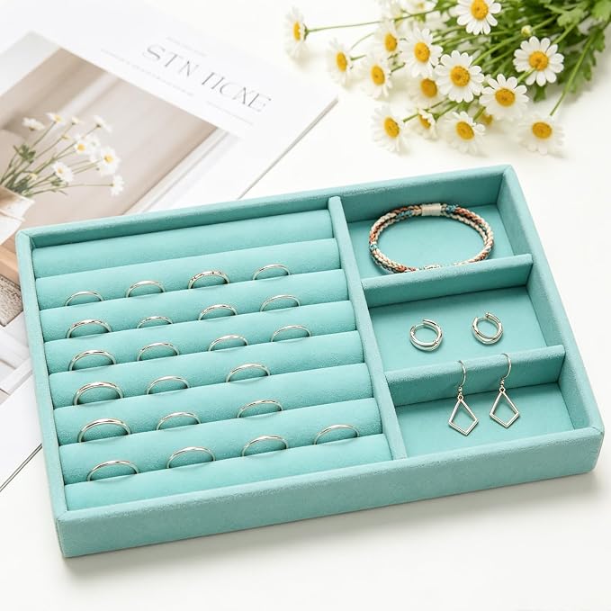 Velvet Jewelry Trays for Drawers, Ring Earring Necklace Bracelet Holder - Image 5