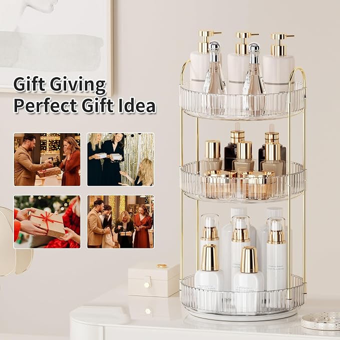 360° Rotating Makeup Organizer for Vanity - Image 7