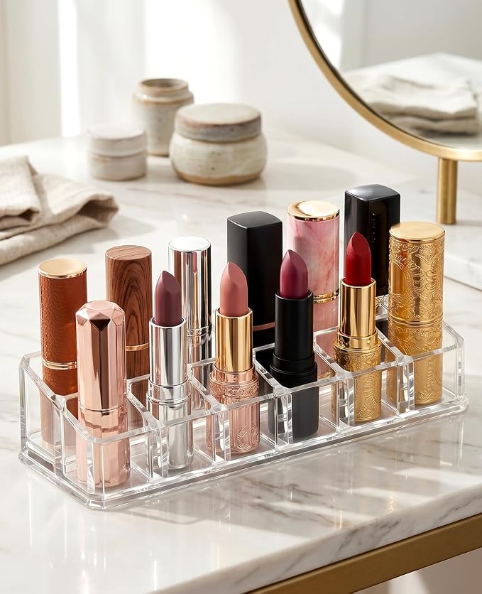 2pcs Lipstick Organizer, 12 Slots Lip Gloss Stick Holder - Image 7