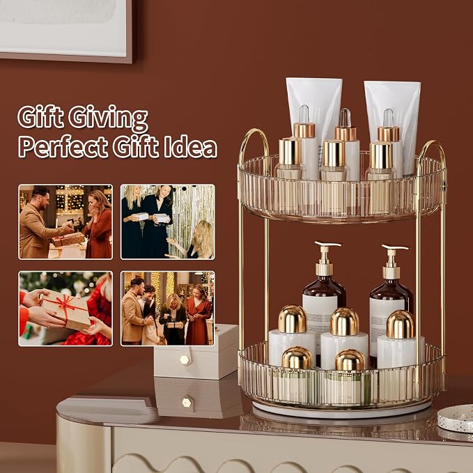 360° Rotating Makeup Organizer for Vanity - Image 7