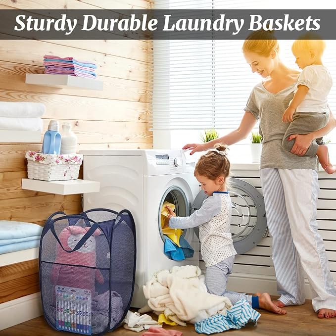 4Pcs Mesh Pop Up Laundry Hamper, FHDUSRYO Foldable Pop Up Hamper, Collapsible - Image 7