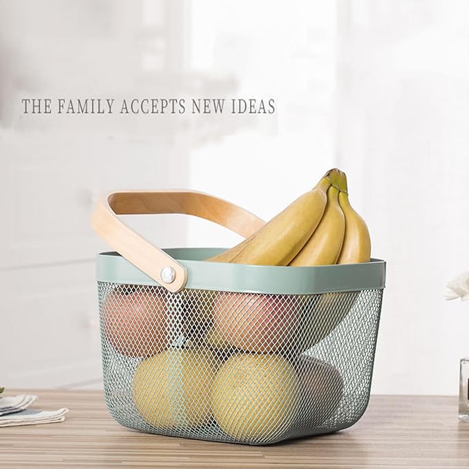 AJIODA Metal Mesh Steel Basket, Storage Organizer Basket Multi-functional - Image 8