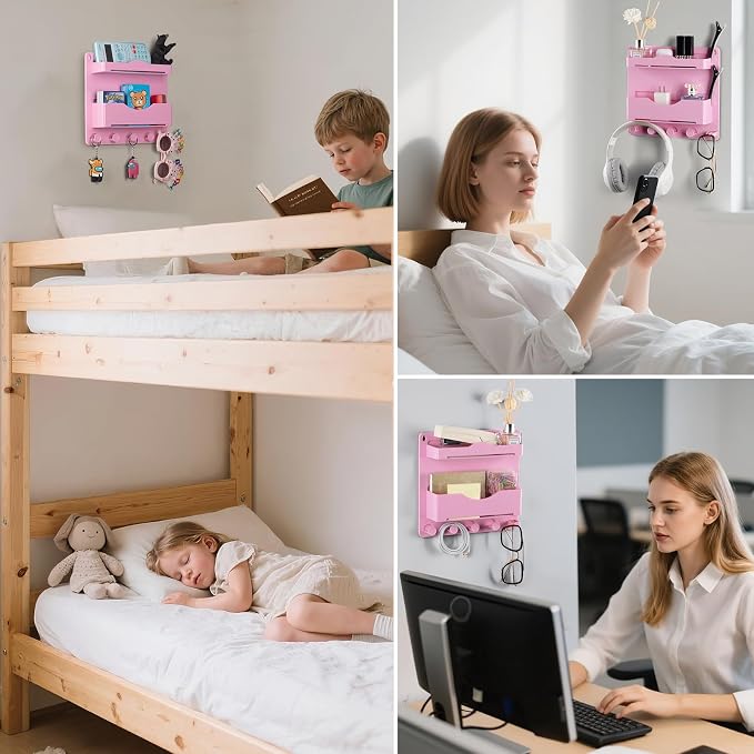 Pink Bedside Shelf Organizer - Image 9