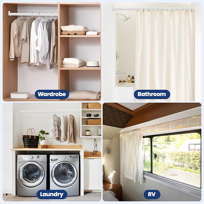 Mavivegue Oval Closet Rod, Adjustable Closet Rods – Expandable 17-40 Inches | - Image 8