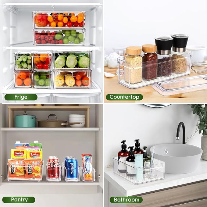 ZIJUND 6 Pack Fridge Organizer, Stackable Refrigerator Organizer Bins - Image 7