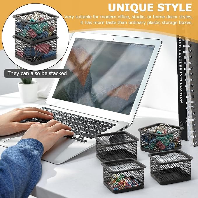 Paper Clip Holder for Desk, Paperclip Holders Mesh Paperclip Dispenser - Image 9