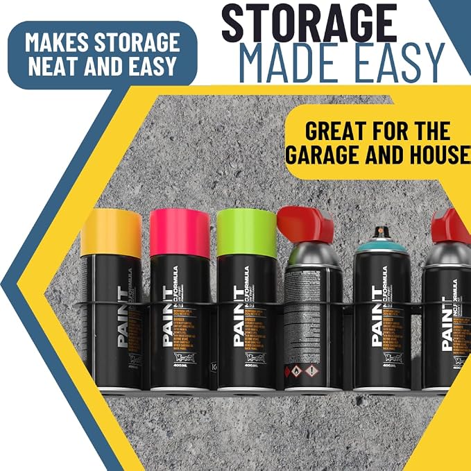 Koova 6 Aerosol Spray Can Holder | Easy Install Wall Mount | Heavy-Duty Powder - Image 5