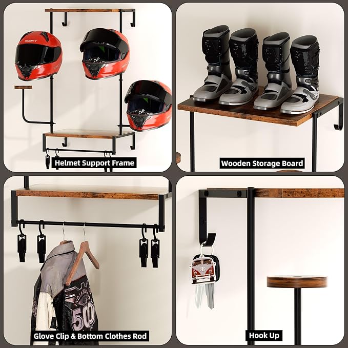 Urban Deco Motorcycle Helmet Holder Wall Mount, Helmet Rack - Image 7