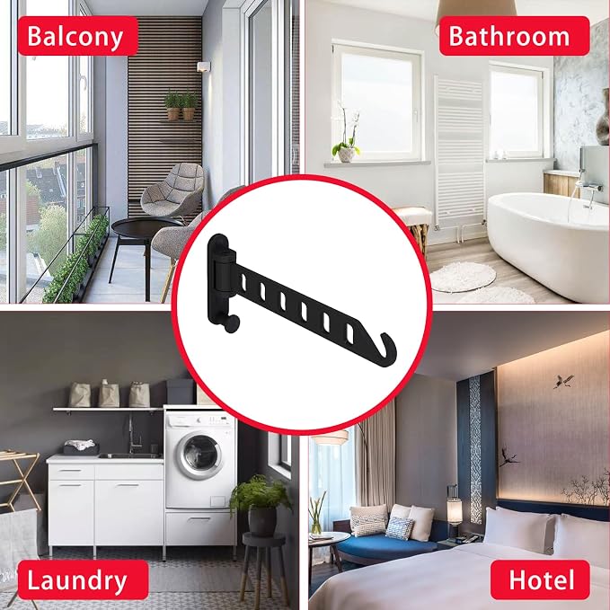 JOOM Laundry Drying Rack Wall Mounted Clothes Drying Rack Clothes Hanger Coat - Image 9