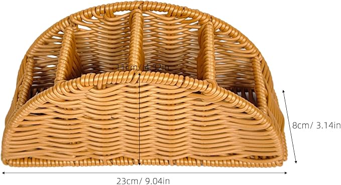 jojofuny Synthetic Rattan Remote Storage Holder Organizer Makeup Brush Holder - Image 6