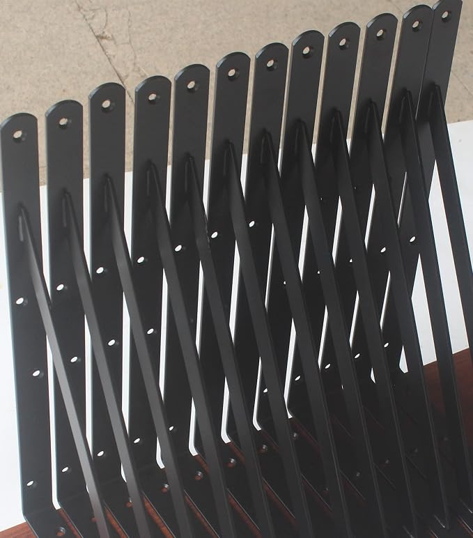 6 Pack L18 x H 12" Black Heavy Duty Shelf Brackets - Image 8