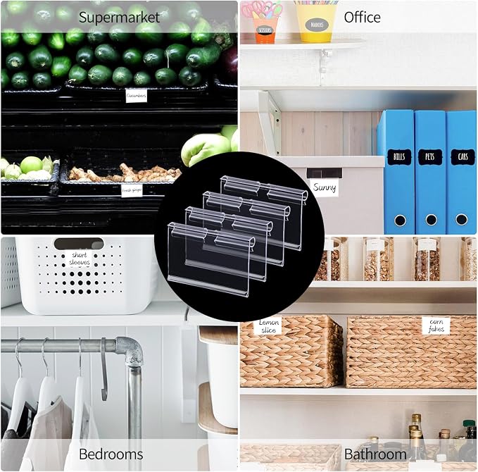 140PCS Basket Labels Clip On, Includ 60PCS Clear Plastic Label Holders and - Image 7