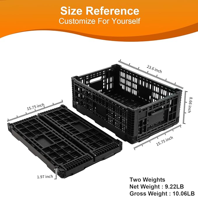 Collapsible Storage Bin Container,52 Liter Transfer heavy duty plastic storage - Image 7