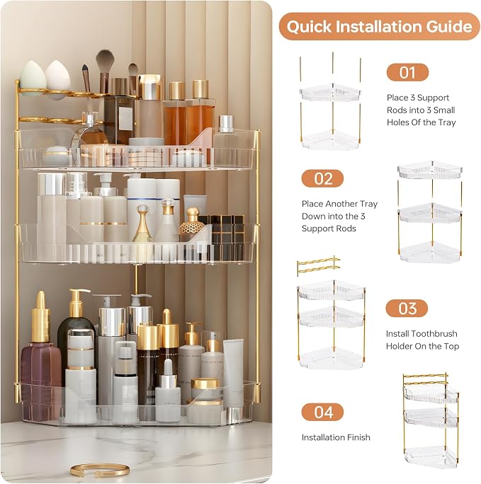 Corner Bathroom Counter Organizer - Image 6