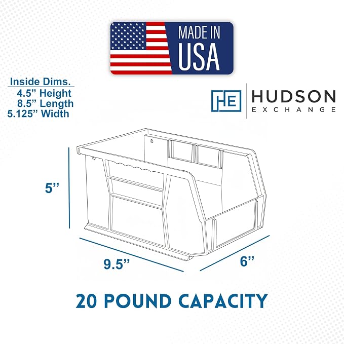 HE HUDSON EXCHANGE 9.5" x 6" x 5" Plastic Stackable Storage Bin - Image 4