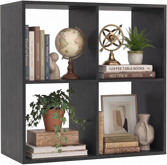 POWERSTONE 4 Cube Storage Organizer, 2 Tier Cubby Bookshelf Freestanding - Image 9