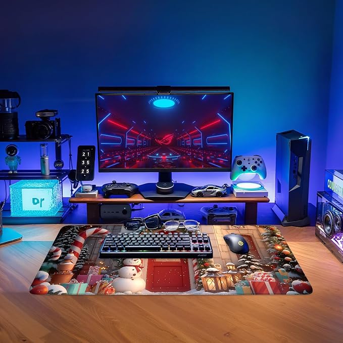 Christmas Scene Gaming Mouse Pad 31.5"x11.8"Desk Mat Anti-Slip Rubber Base & - Image 9