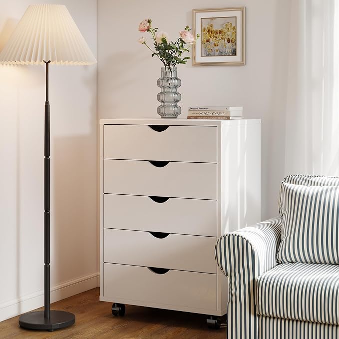 Sweetcrispy 5 Drawer Wooden Dresser, Storage Cabinets, Room Organization | - Image 7