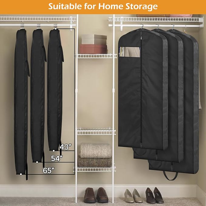 MISSLO 54" Garment Bags for Travel for Women Waterproof Dress Bags for Gowns - Image 8