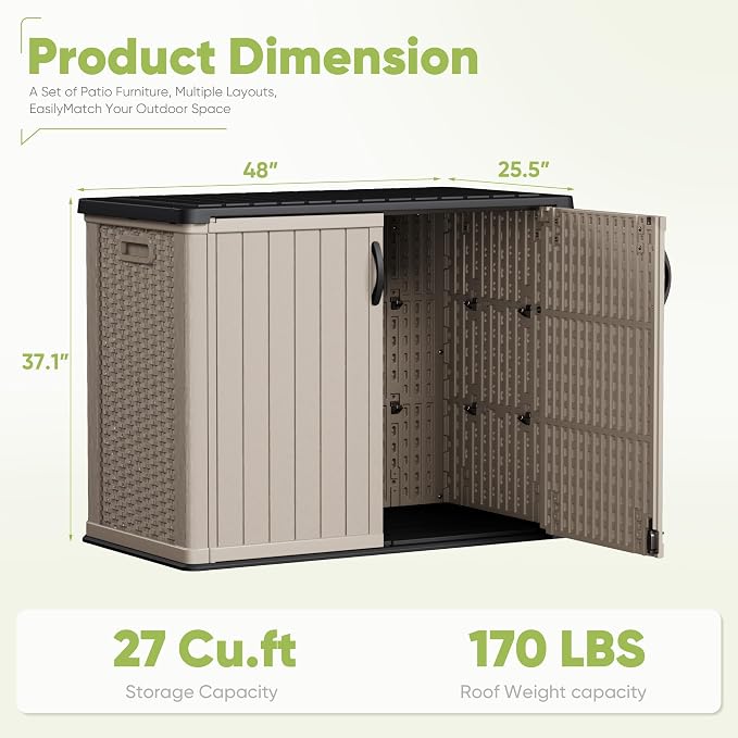 Devoko Outdoor Storage Cabinet 26 Cu Ft - Image 7