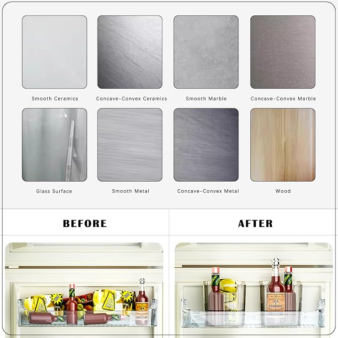 4 Pack Acrylic Wall Mount Organizer, Adhesive Cabinet Door Storage Bins - Image 7