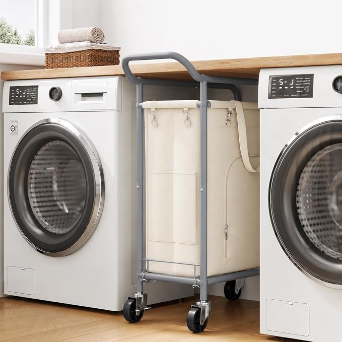 Laundry Basket with Wheels, Rolling Laundry Hamper with 38.4" Tall Handle - Image 8