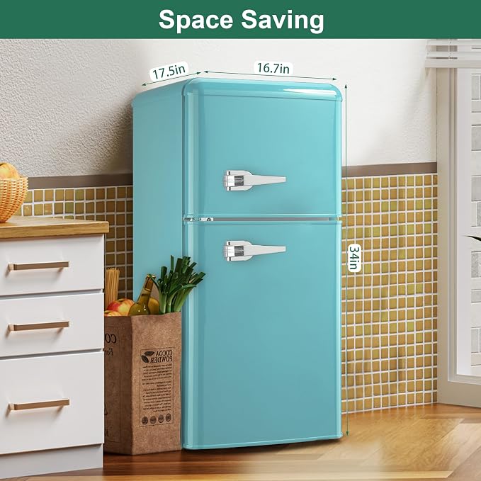 Retro Mini Fridge 3.5 Cu. Ft. Apartment Size Refrigerator - Image 7