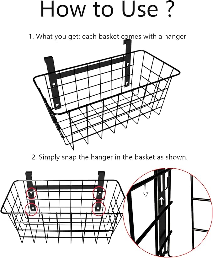 MaraFansie Basket with Hook, Grid Storage Basket, Over the Cabinet Door - Image 8