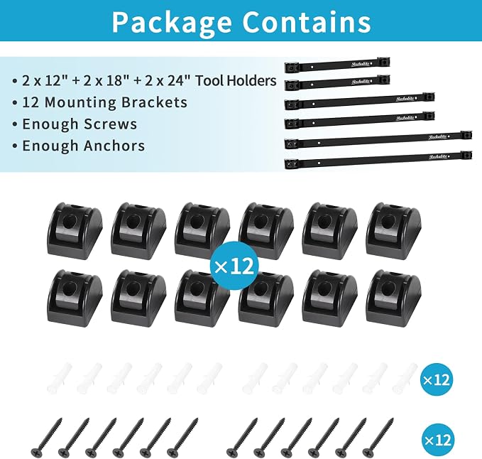 12" 18" 24" Magnetic Tool Holder Strip, Metal Tool Organizer Rack - Image 7