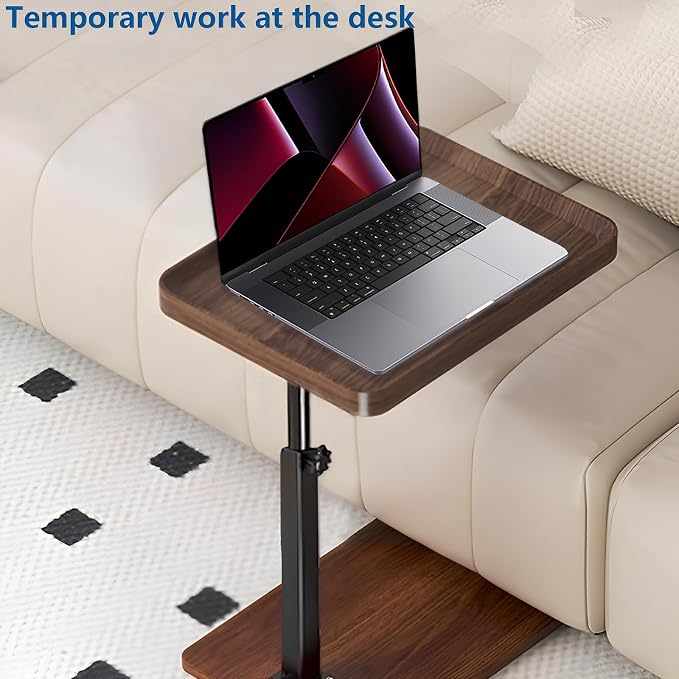 C Table End Table Adjustable Height, 360°Swivel TV Tray Table - Image 7