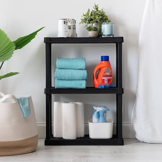IRIS USA 3-Shelf Light Duty Plastic Storage Shelves, 150lb Capacity, Medium - Image 8