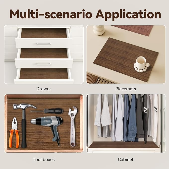 Drawer Shelf Liner for Kitchen Cabinets, Non Adhesive Slip Resistant Shelf - Image 7