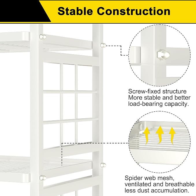 GIOTORENT 6-Wire Garage Shelving Storage Shelves, Metal Shelving Unit Pantry - Image 5