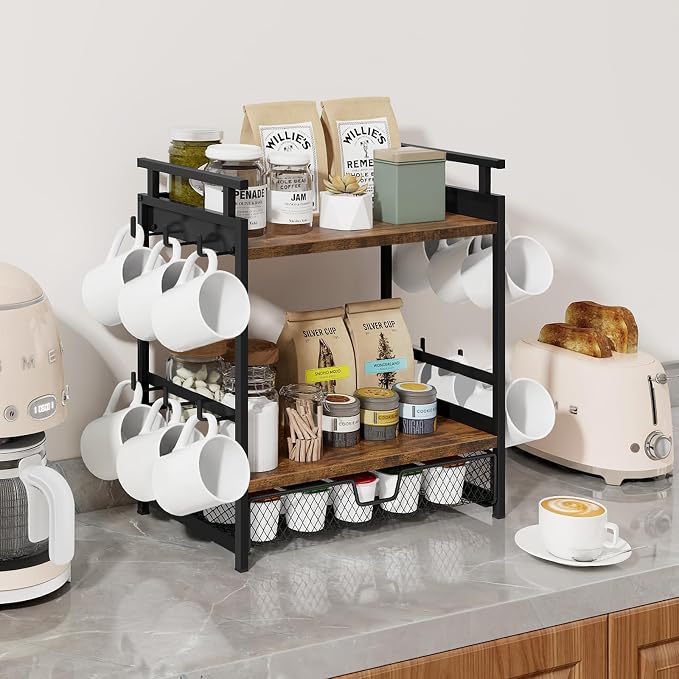 Coffee Bar Organizer, 3 Tier Coffee Station Organizer - Image 9