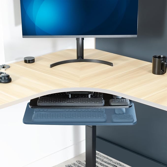 VIVO Premium Adjustable 27 x 11 inch Computer Keyboard and Mouse Platform Tray - Image 9