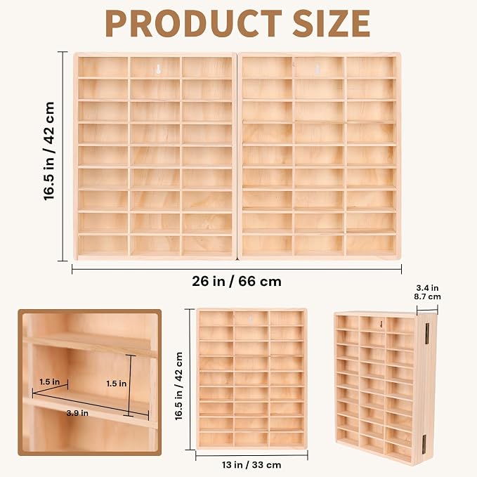 Hotwheels Wooden Display Case, 54 Space, - Image 7