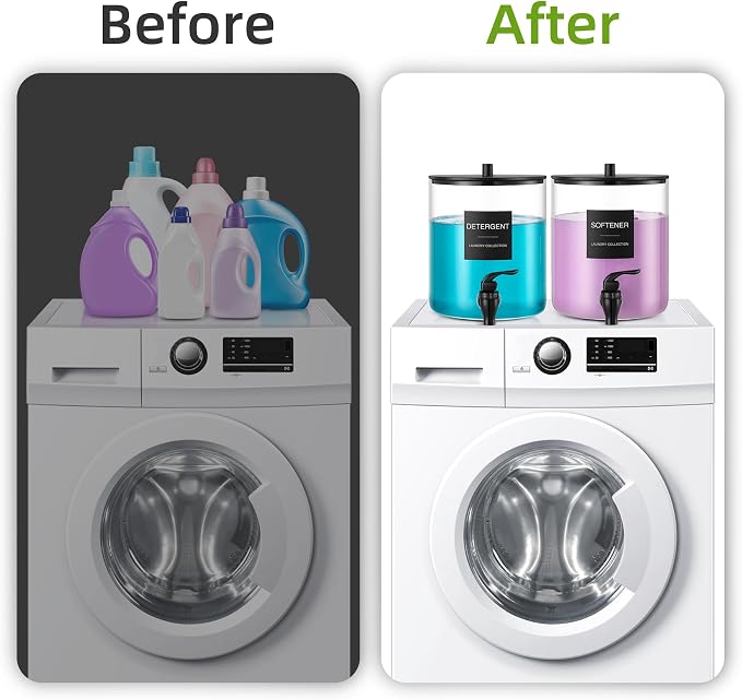 Glass Laundry Detergent Dispenser, 128 oz / 3.5L Fabric Softener Dispenser - Image 6