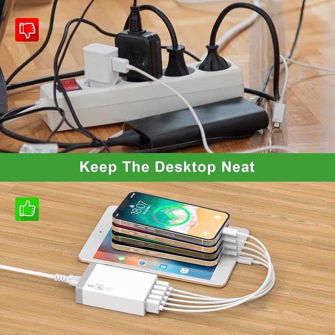 USB Wall Charger, Desktop USB Charging Station - Image 8