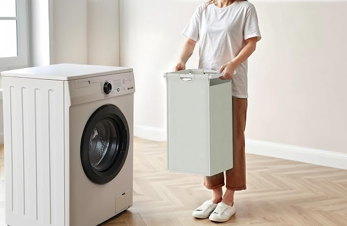 Laundry Hamper with Shelf, Laundry Basket 5 Section, Laundry Sorter with - Image 7