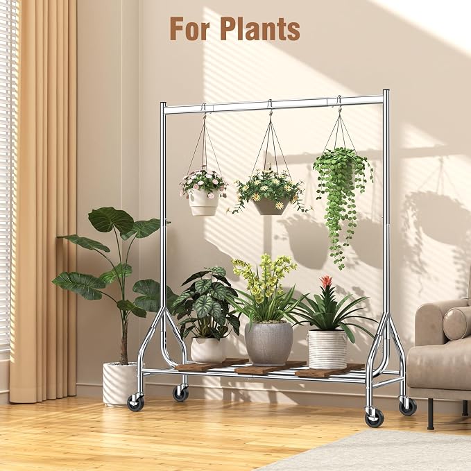 EAGMAK Heavy Duty Clothes Rack Load 420 LBS, 47.2" Long Rolling Garment Rack - Image 9