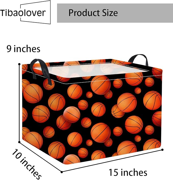 Rectangular Basketball Kids Gift Bin Organizer Shelf Book Room Decor - Image 6